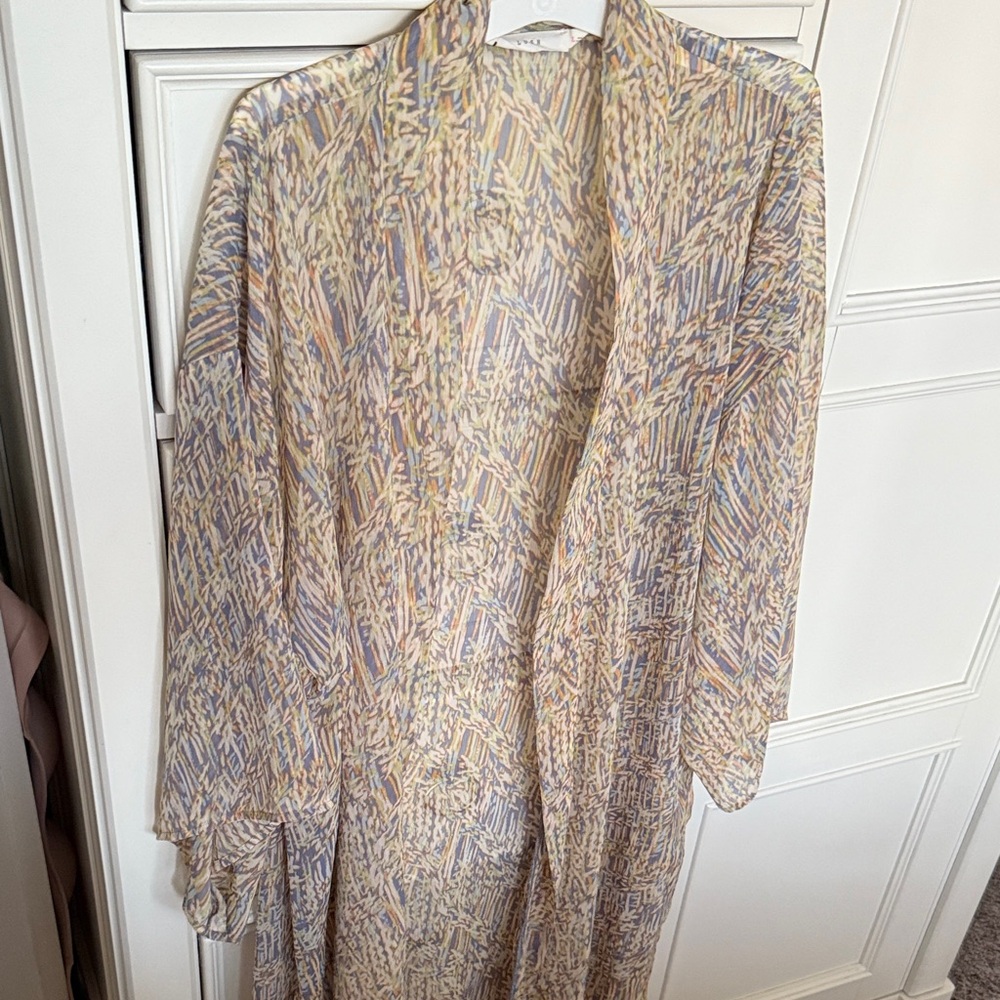 Lush Pastel Multi Sheer Printed Kimono